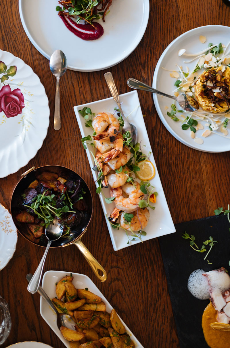 Restaurant food on table